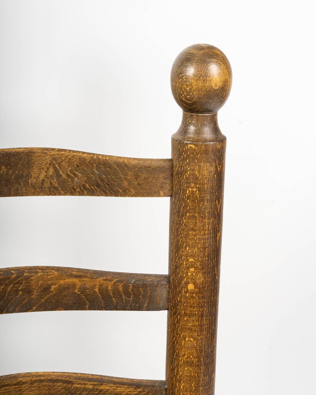 Set Of Six Charles Dudouyt Dining Chairs In Wood And Cane, 20th Century. photo vinterior