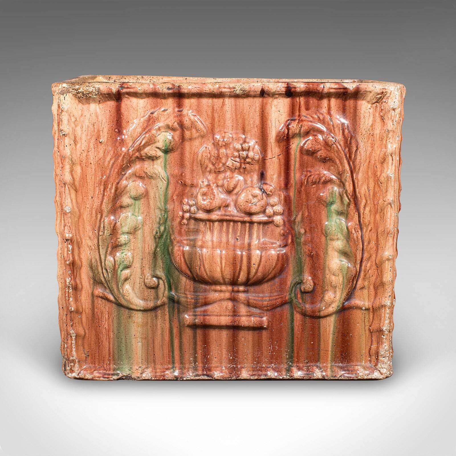 Large Antique Planter, Scottish, Ceramic Jardinière, Majolica Taste, Victorian photo furniture