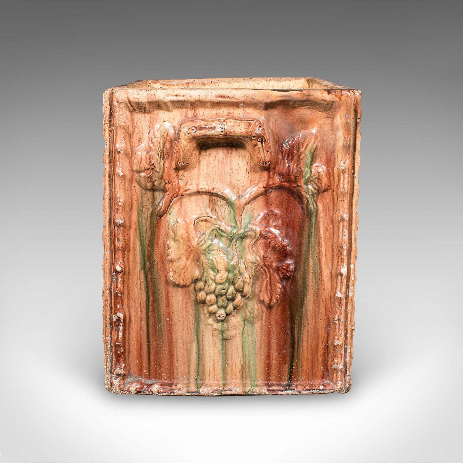 Large Antique Planter, Scottish, Ceramic Jardinière, Majolica Taste, Victorian photo 1934.0