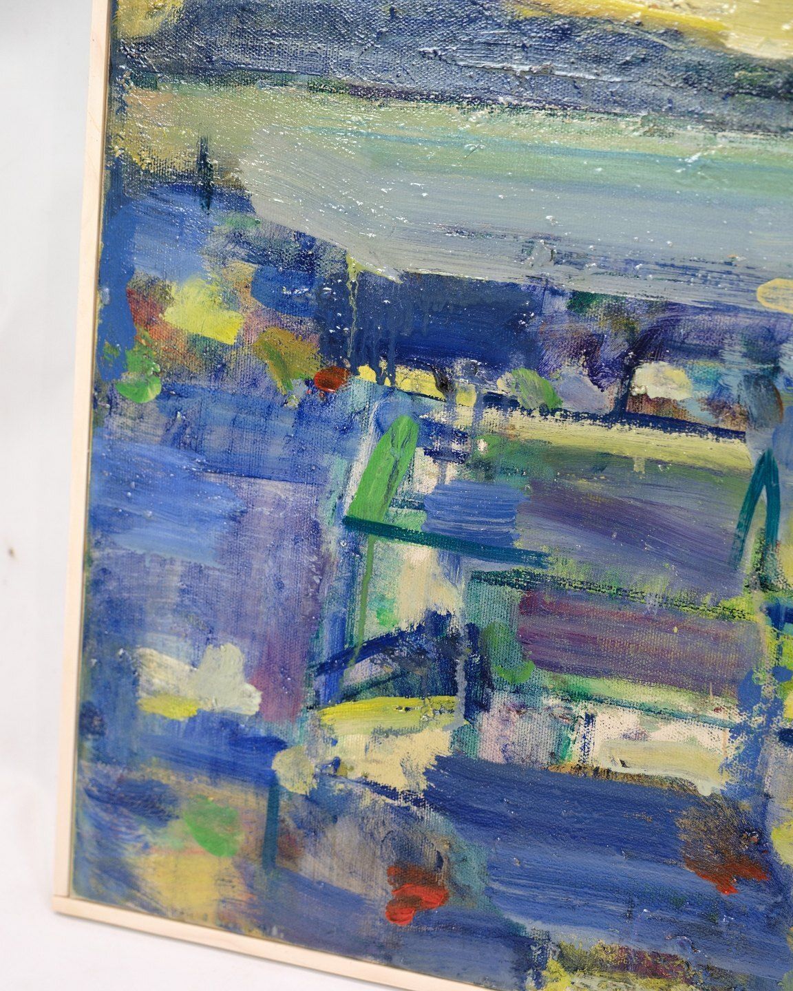 Painting On Canvas With Of Motif Torshavn By Zakarias Heinesen Signed From 2021 photo for sale