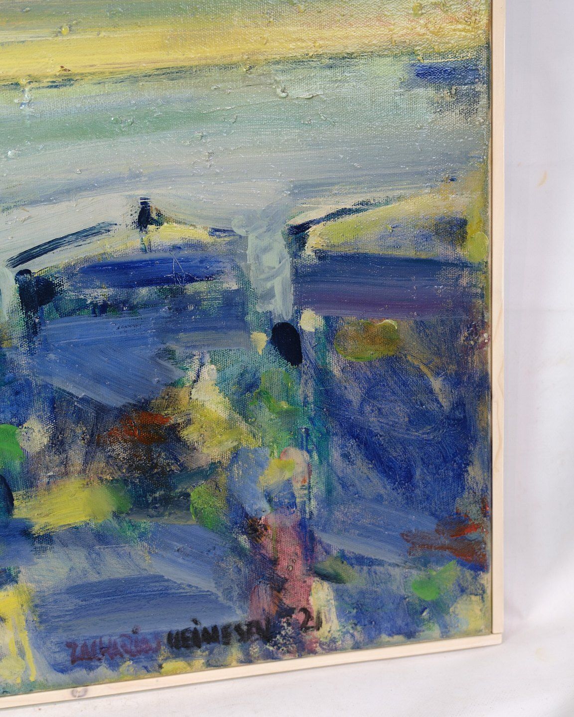Painting On Canvas With Of Motif Torshavn By Zakarias Heinesen Signed From 2021 photo Art