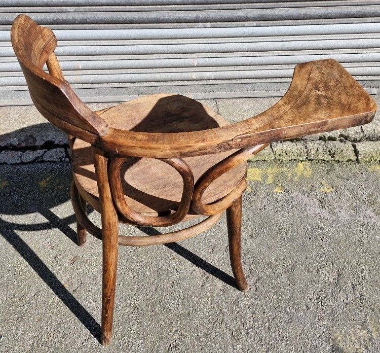Unusual Bentwood Thonet Chair With Writing Tablet / Reading Arm photo for sale