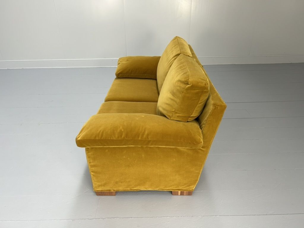 photo for sale Flexform “Cushion Arm” 2.5 Seat Sofa & Armchair – In Mustard Gold Velvet