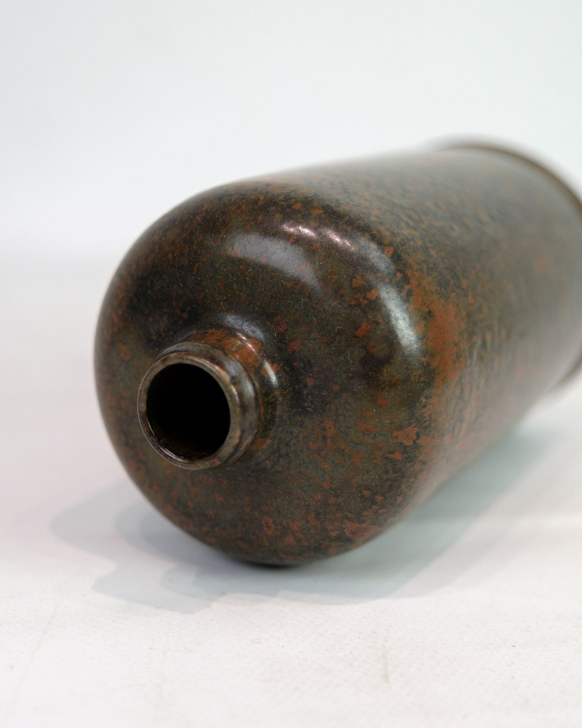 Ceramic Vase Model 216 In Orange / Brownish Colors By Nathalie Krebs For Saxbo From 1940s photo for sale
