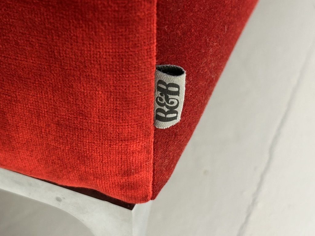 4900.0 B&B Italia “Charles Ch230” Sofa & “Ch150p” Bench Ottoman – In Red Velvet photo