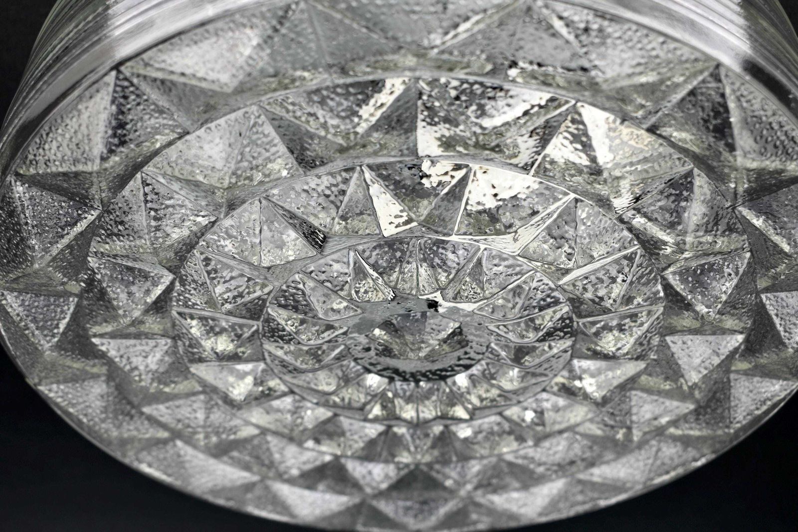 Italian Mid Century Modern Flush Mount Wall Sconce Glass Modernist Prisma | Vintage Retro Ceiling Light Lamp Square Pop Art Atomic Age Space photo vinterior