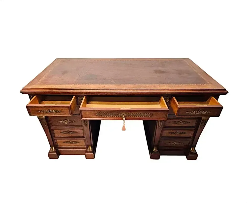 A Fabulous 19th Century French Empire Style Office Desk With Ormolu Mounts By Saddier Et Ses Fils Paris photo 5996.4236