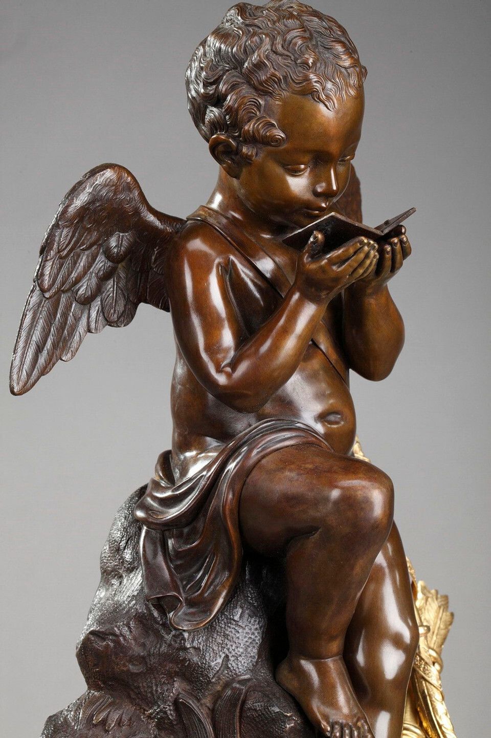 "Amour Lisant" Clock By Ledure Bronzier Et Hemon Horloger photo vinterior