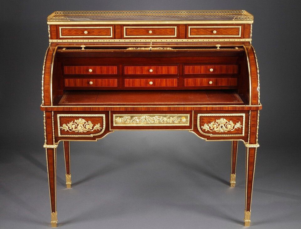 Cylinder Desk After A Model By Riesener, Attributed To The Maison Beurdeley photo Furniture