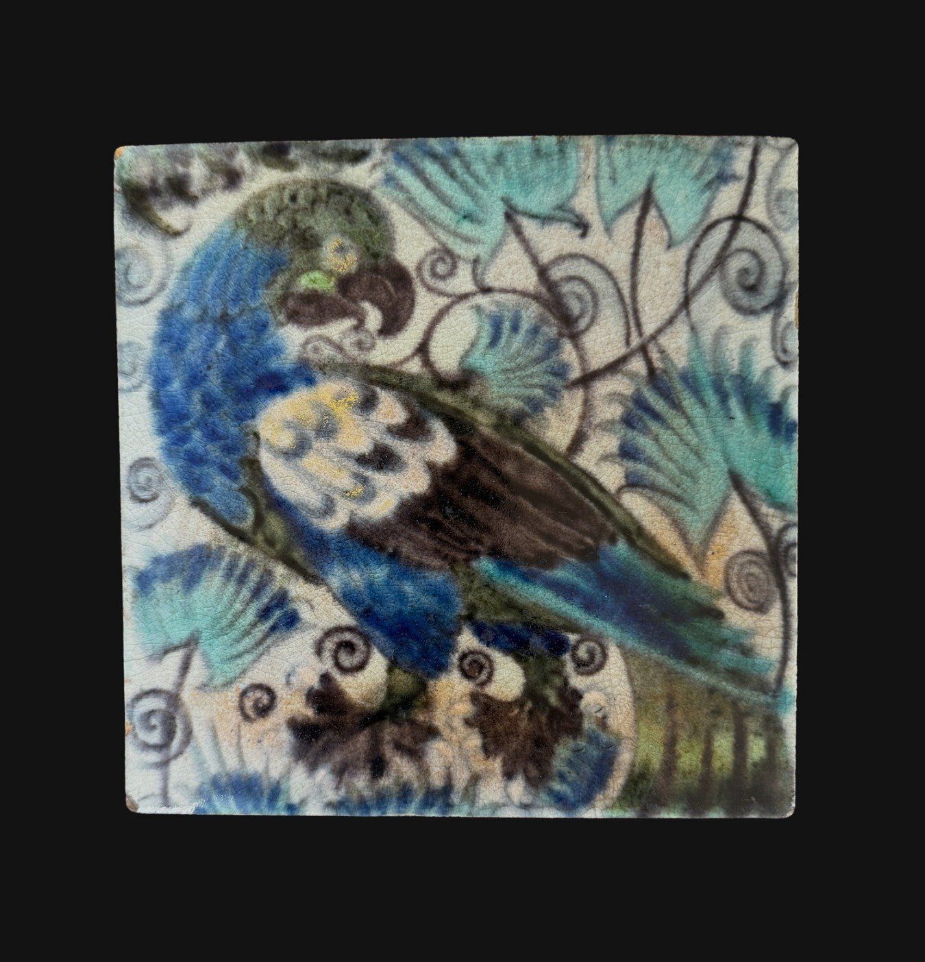 William De Morgan Tile, 1800s, Antique