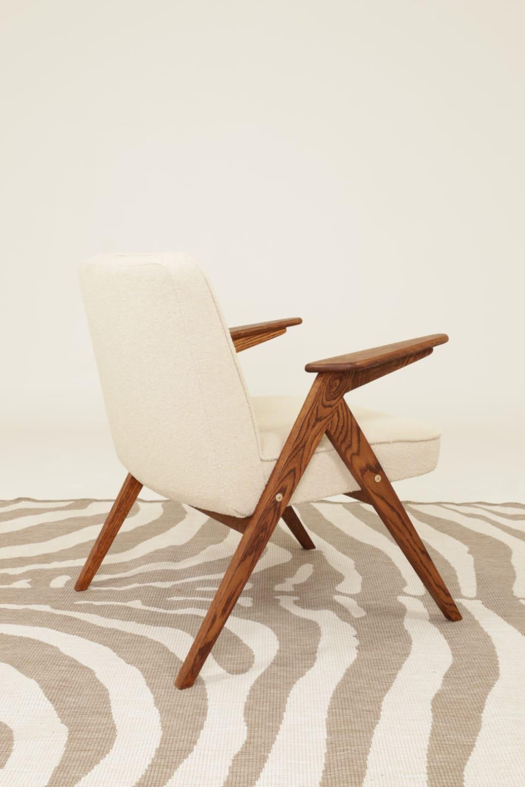 Mid Century Armchairs Vintage Lounge Chair In Ecru Set Of 2 Chairs, Complete Restored photo vintage