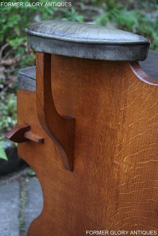 photo buy A Rupert / Nigel Griffiths Carved Oak Derbyshire Wing Back Leather / Armchair