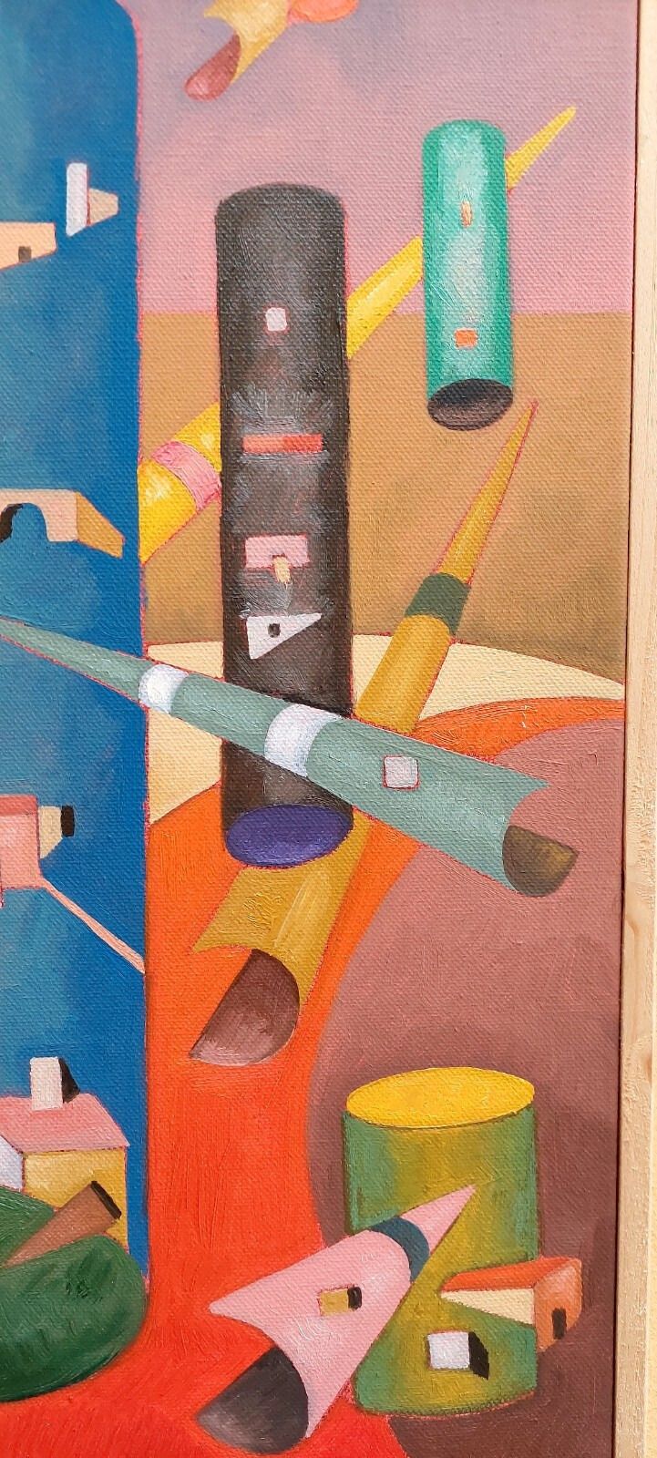 Franco Balleri Abstract Painting Oil On Canvas 'Le Case Alte' 2008 photo 269.0