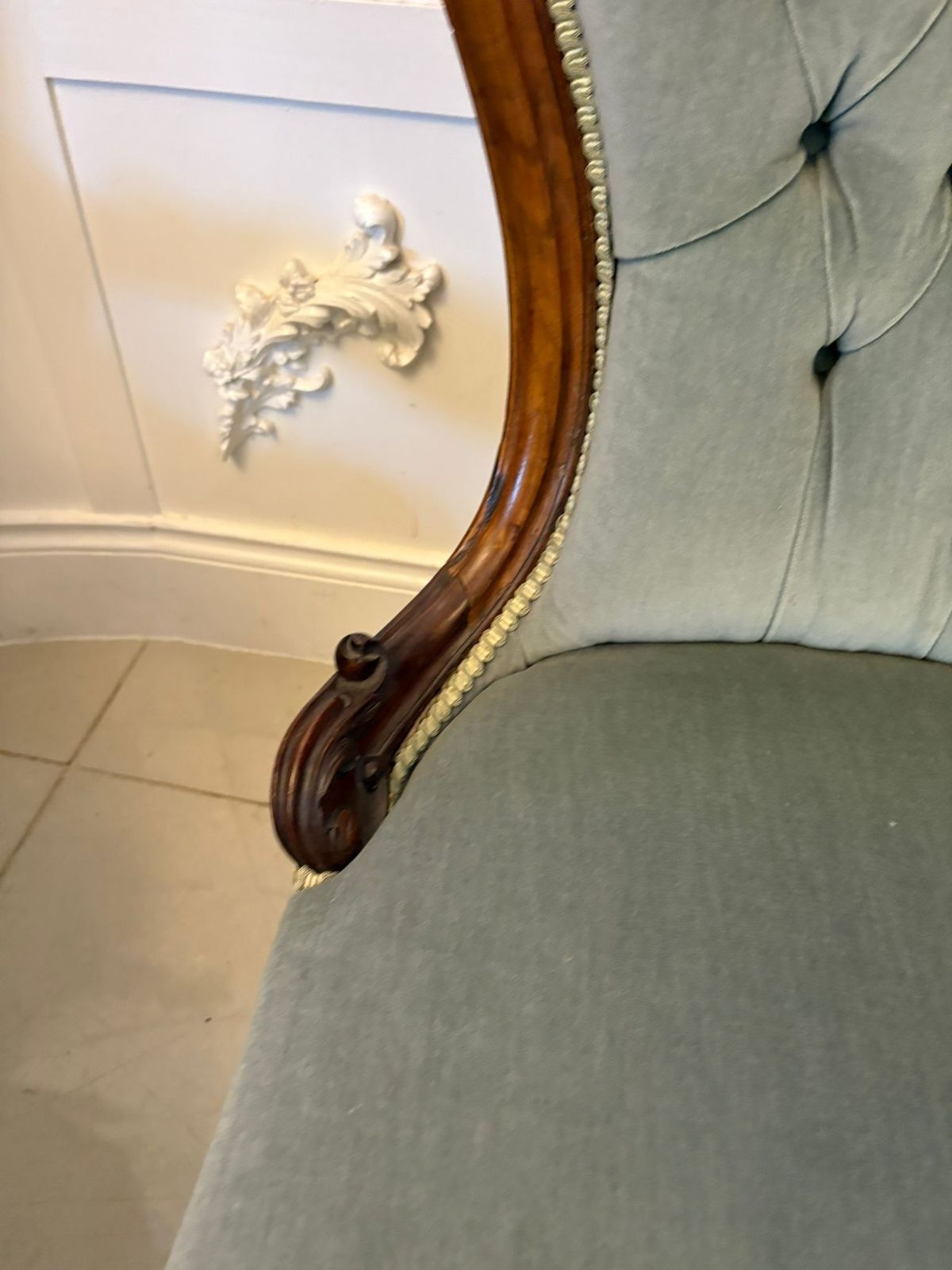 Furniture Outstanding Quality Pair Of Antique 19th Century Carved Walnut Ladies And Gentlemen’s Chairs photo