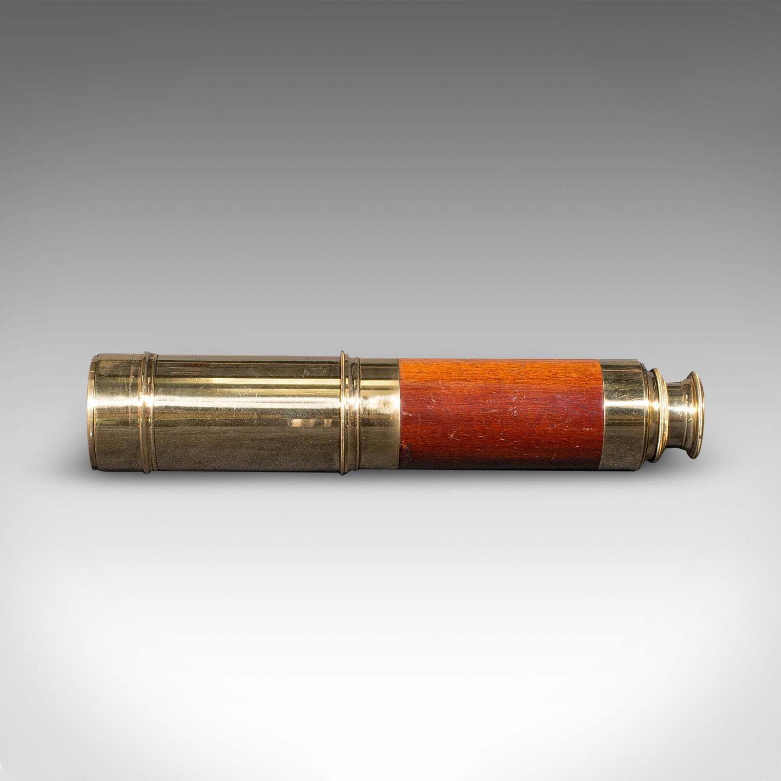 Antique 3 Draw Telescope, English Brass, Terrestrial Instrument, Victorian, 1880 photo for sale