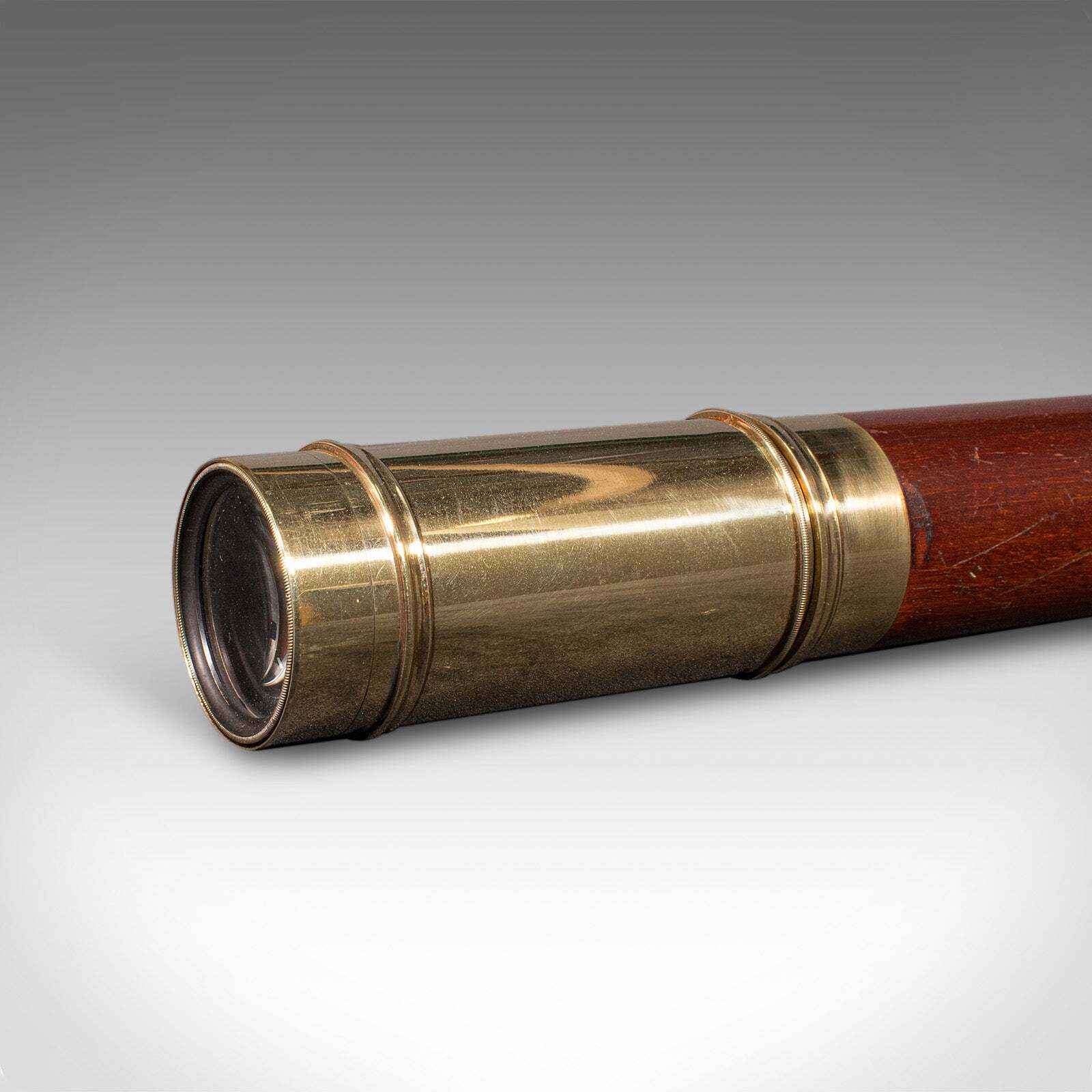 Antique 3 Draw Telescope, English Brass, Terrestrial Instrument, Victorian, 1880 photo vinterior