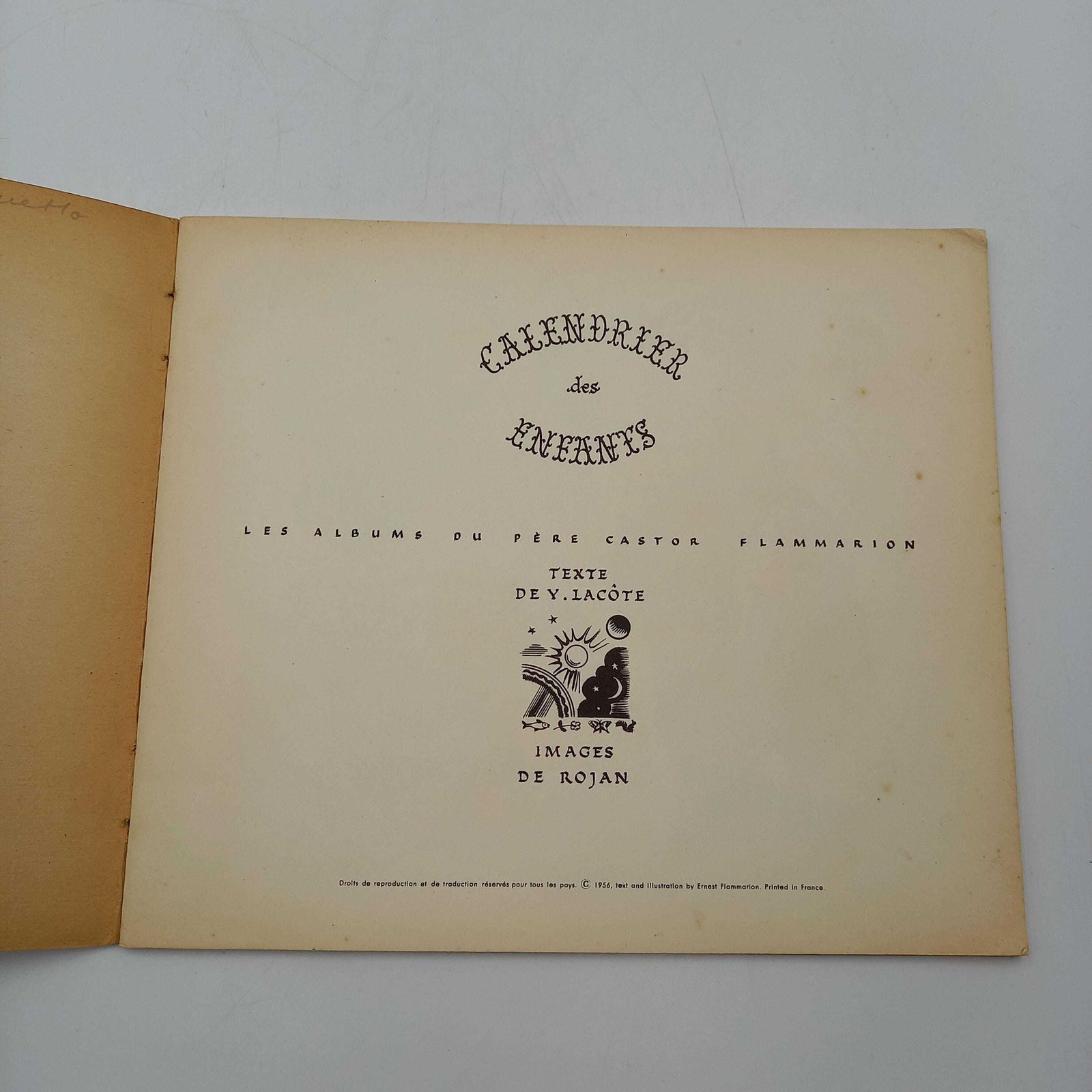 photo furniture Calendrier Des Enfants   Vintage French Children's Calender Book Published By Ernest Flammarion, 1956. Beautifully Illustrated! Rare Book
