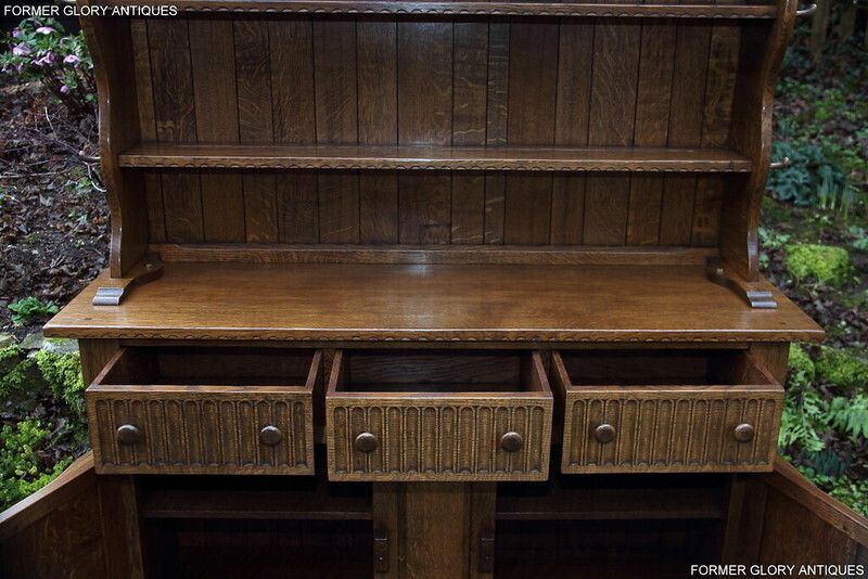 photo for sale A Rupert / Nigel Griffiths Monastic Carved Oak Derbyshire Dresser / Sideboard