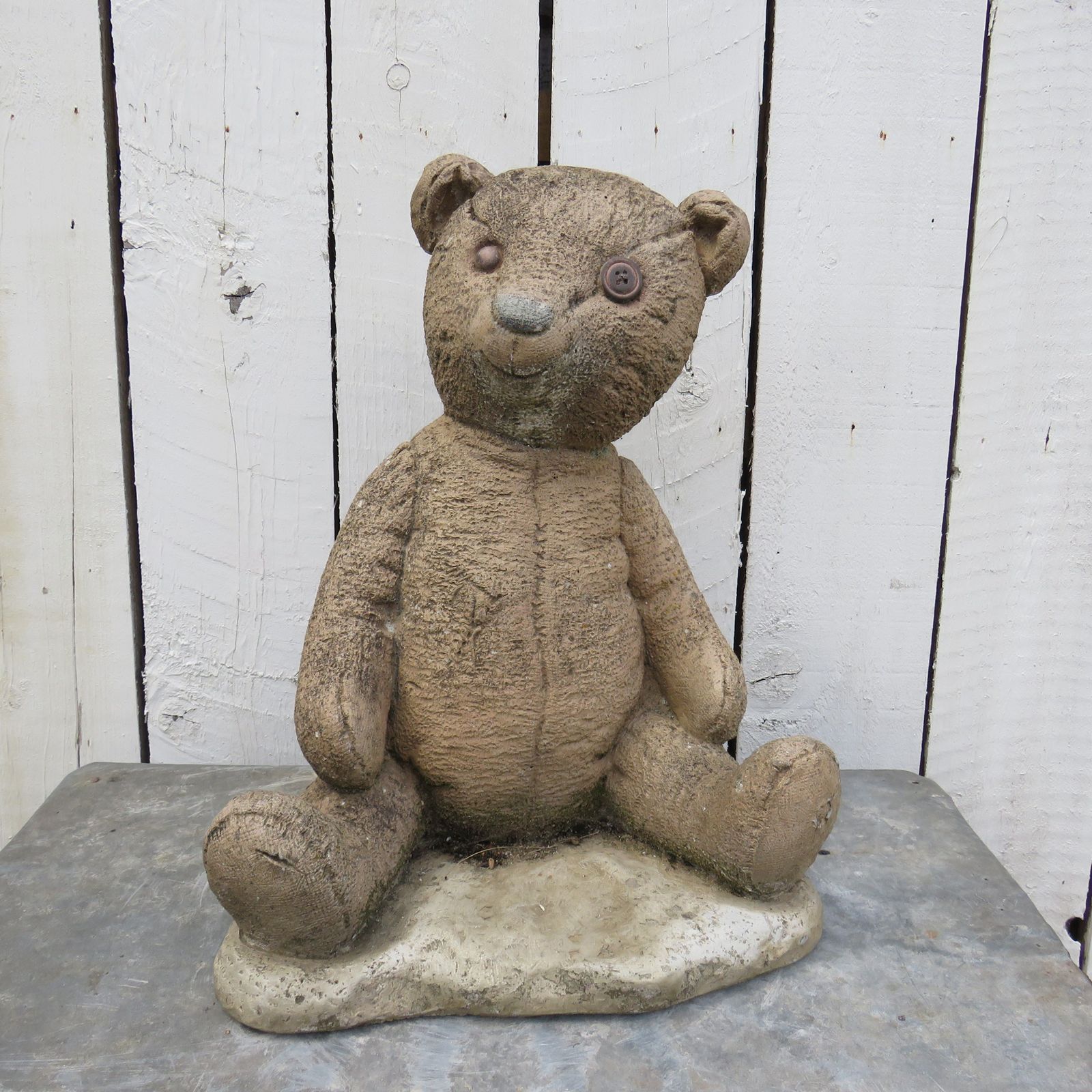 Vintage English Weathered Garden Teddy Ornament