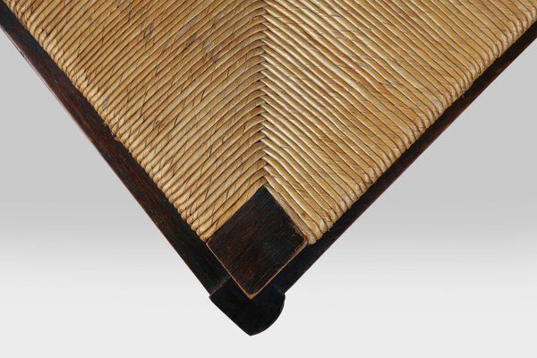 Art Deco Dining Chairs In Oak And Wicker Attributed To Victor Coutray, France, 1940s, Set Of 6 photo for sale