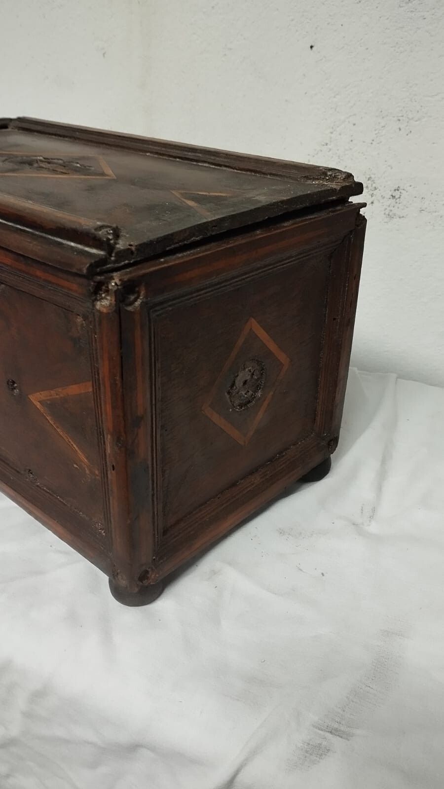 Antique 17th Century Inlaid Wooden Box Ancient Inlaid Wooden photo 384.0
