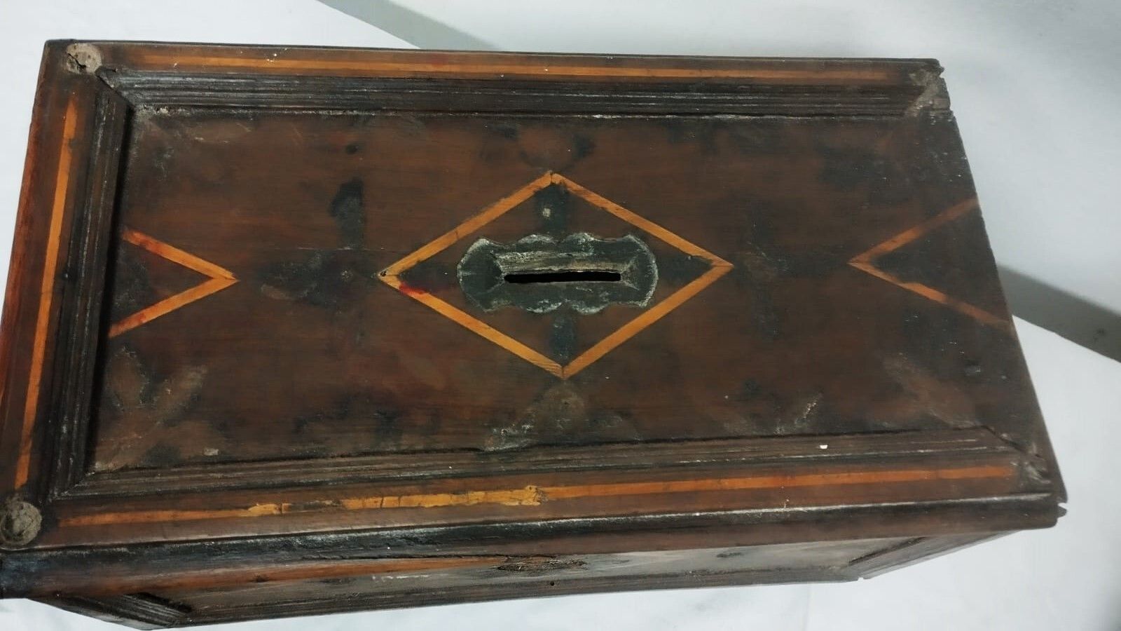 Antique 17th Century Inlaid Wooden Box Ancient Inlaid Wooden photo vinterior