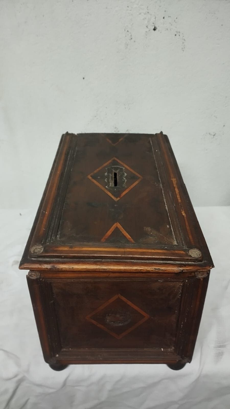 Antique 17th Century Inlaid Wooden Box Ancient Inlaid Wooden photo buy