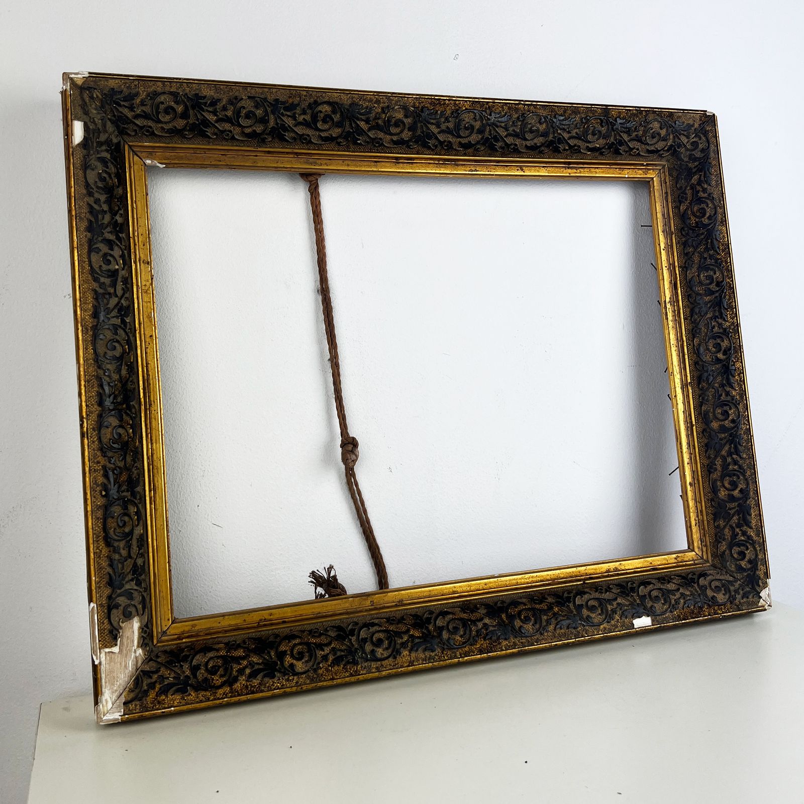 Antique Italian Gesso And Wood Picture Frame, 30x40 Cm photo Home Decor