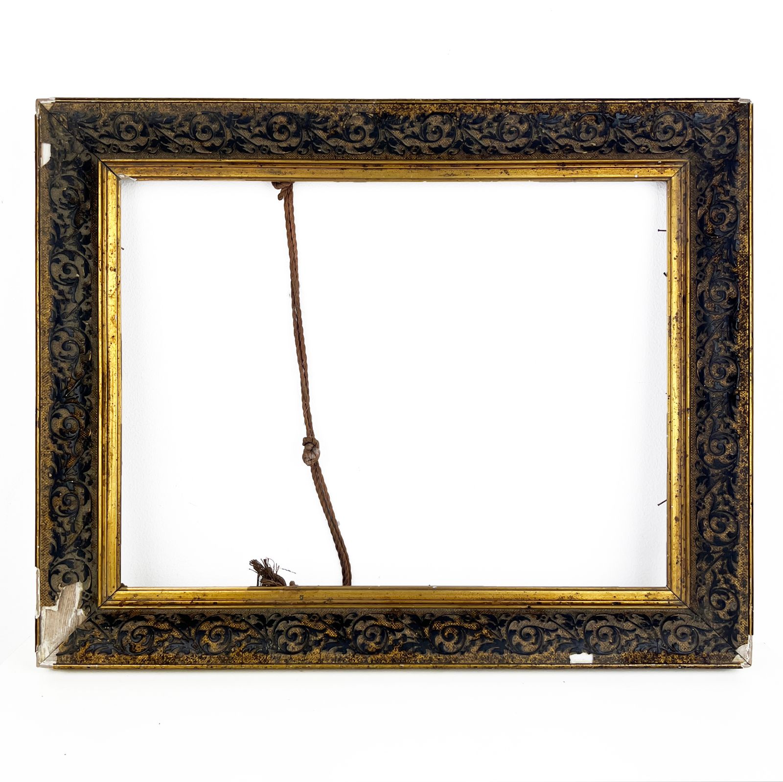 Antique Italian Gesso And Wood Picture Frame, 30x40 Cm