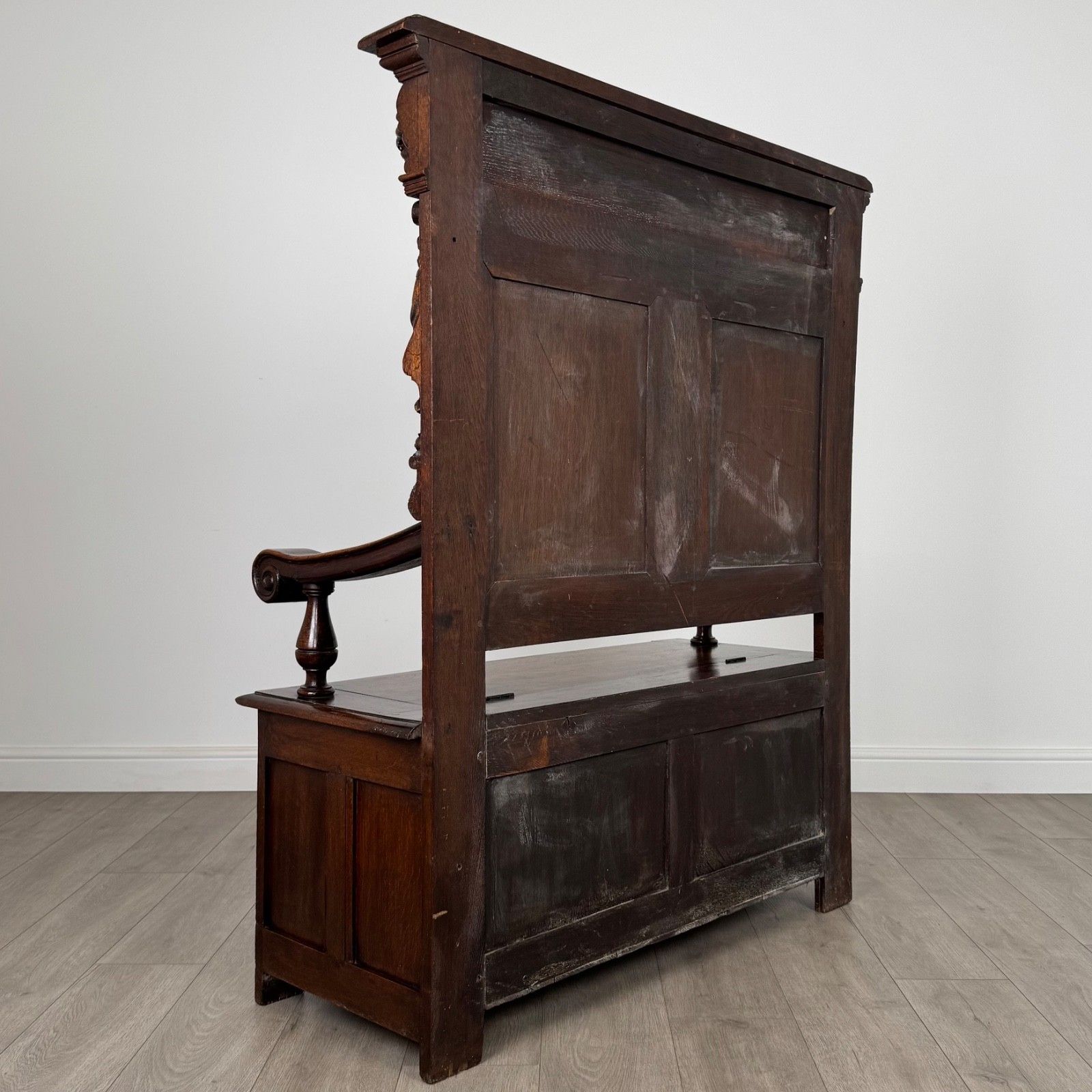 Antique 19th Century Finest Quality Carved Oak Settle photo 2250.0