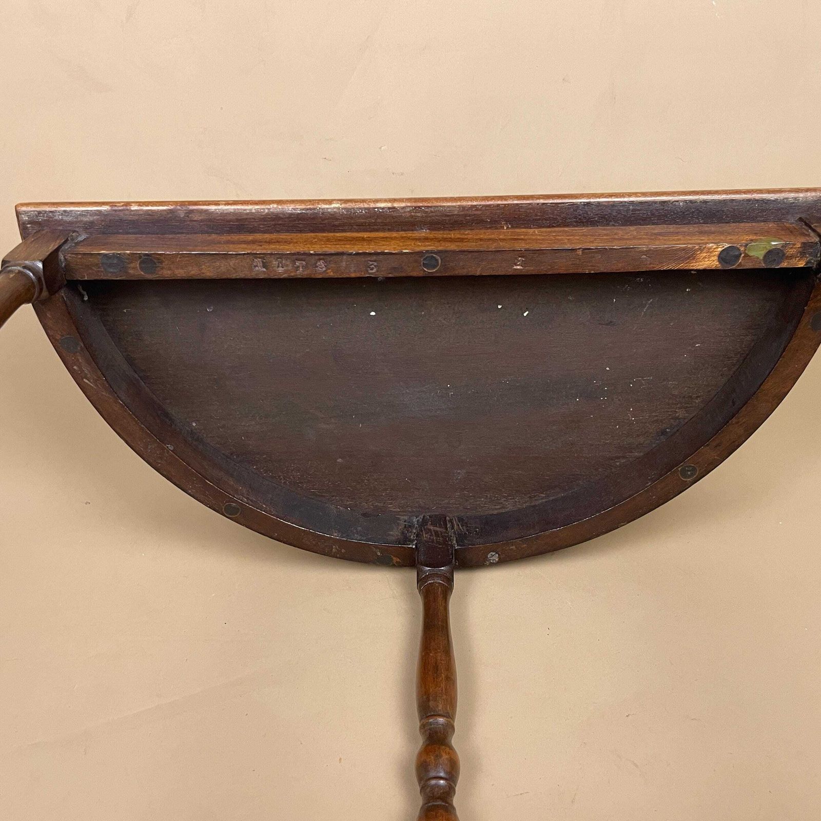 photo furniture Vintage Semi Circle Console Table 1960s Brown Wooden Side Hallway Plant Stand Display Table Mid Century