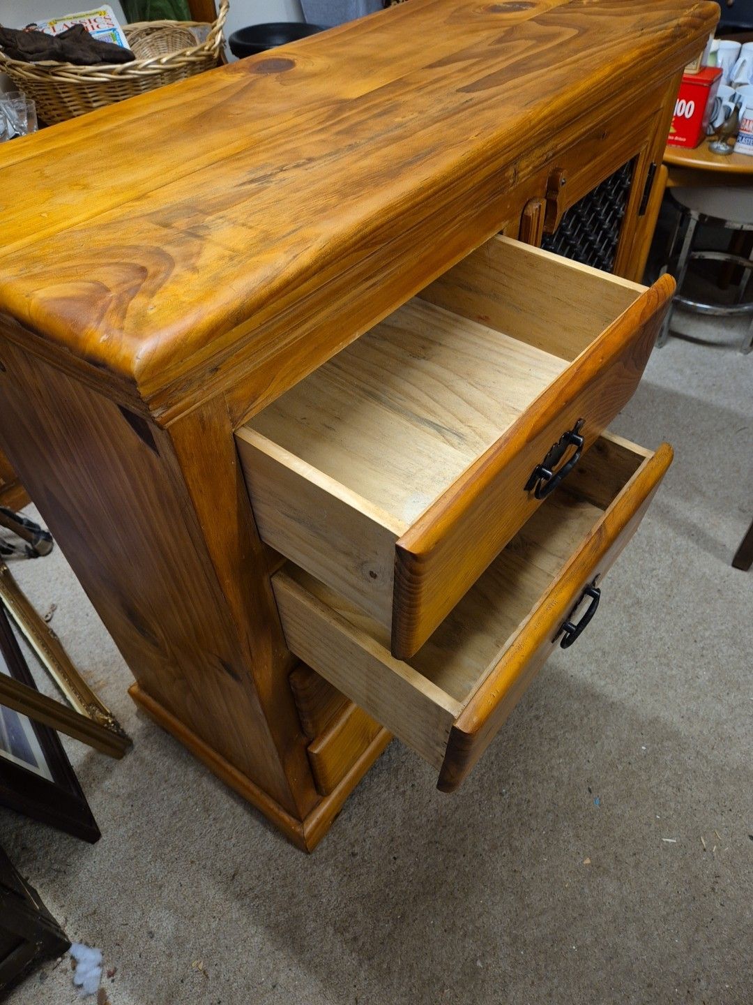 Gorgeous Solid Wood & Cast Iron Cupboard/Sideboard With 4 Drawers photo Furniture