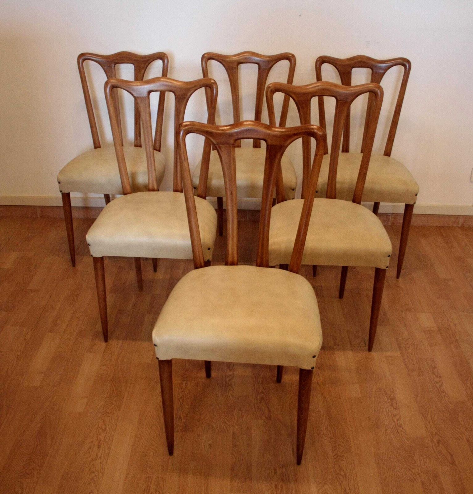 Set Of 6 Mid Century Modern Chairs, Italy, 1960