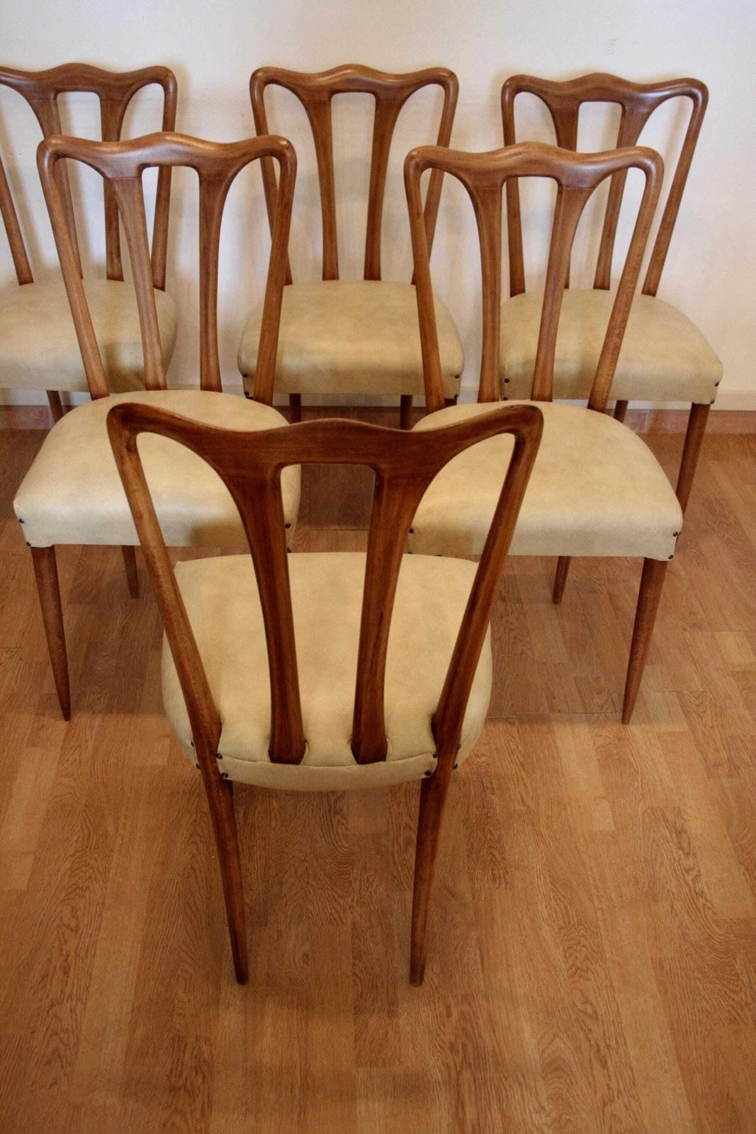 Set Of 6 Mid Century Modern Chairs, Italy, 1960 photo vinterior