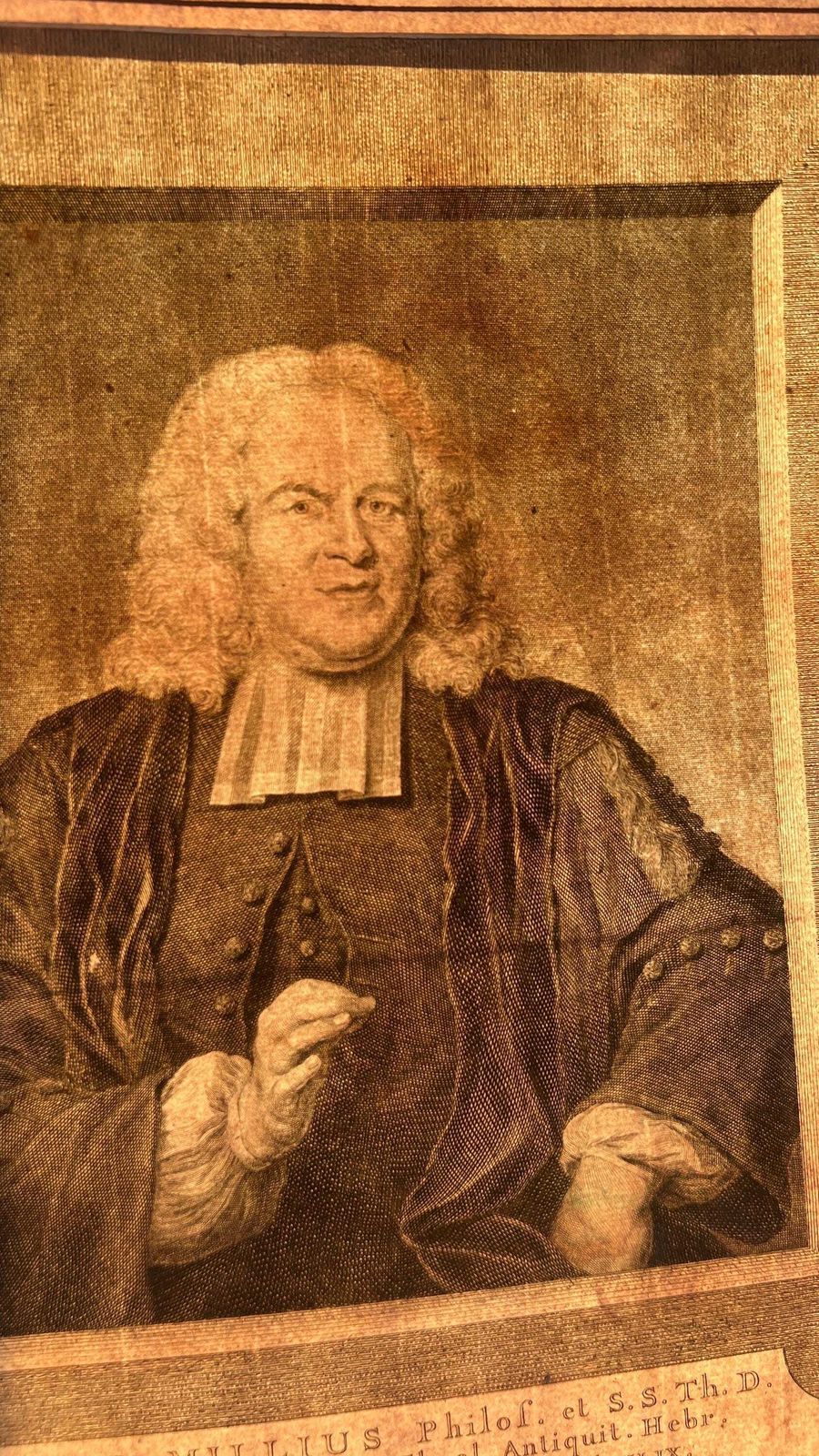 photo for sale 1742 Portrait Etching Of David Millius By J. Houbraken After Jan Maurits Quinkhard