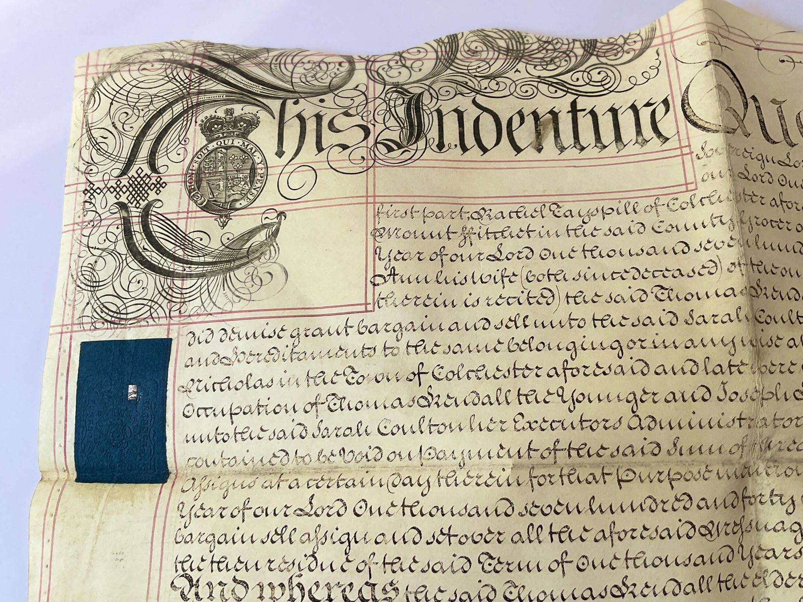 photo furniture Original Unique Manuscript On Parchment Dated 1760, With Four Seals.