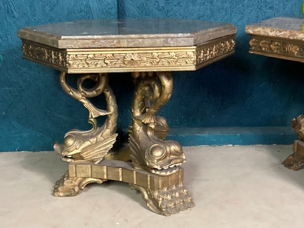 A Near Pair Of Antique Mythlogical Side Tables photo for sale