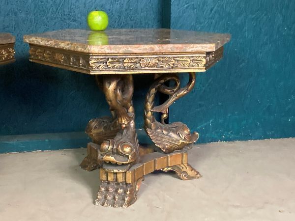A Near Pair Of Antique Mythlogical Side Tables photo buy