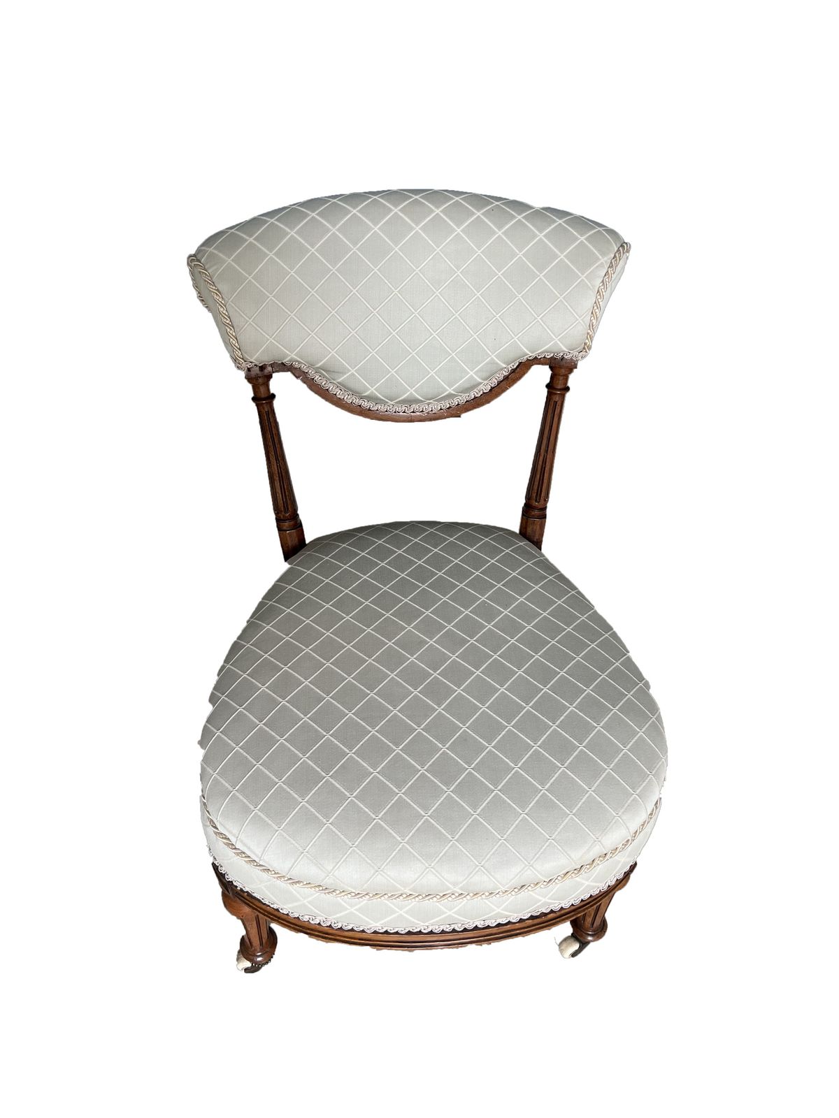 Antique Victorian Mahogany Small Bedroom Chair On Castors photo for sale