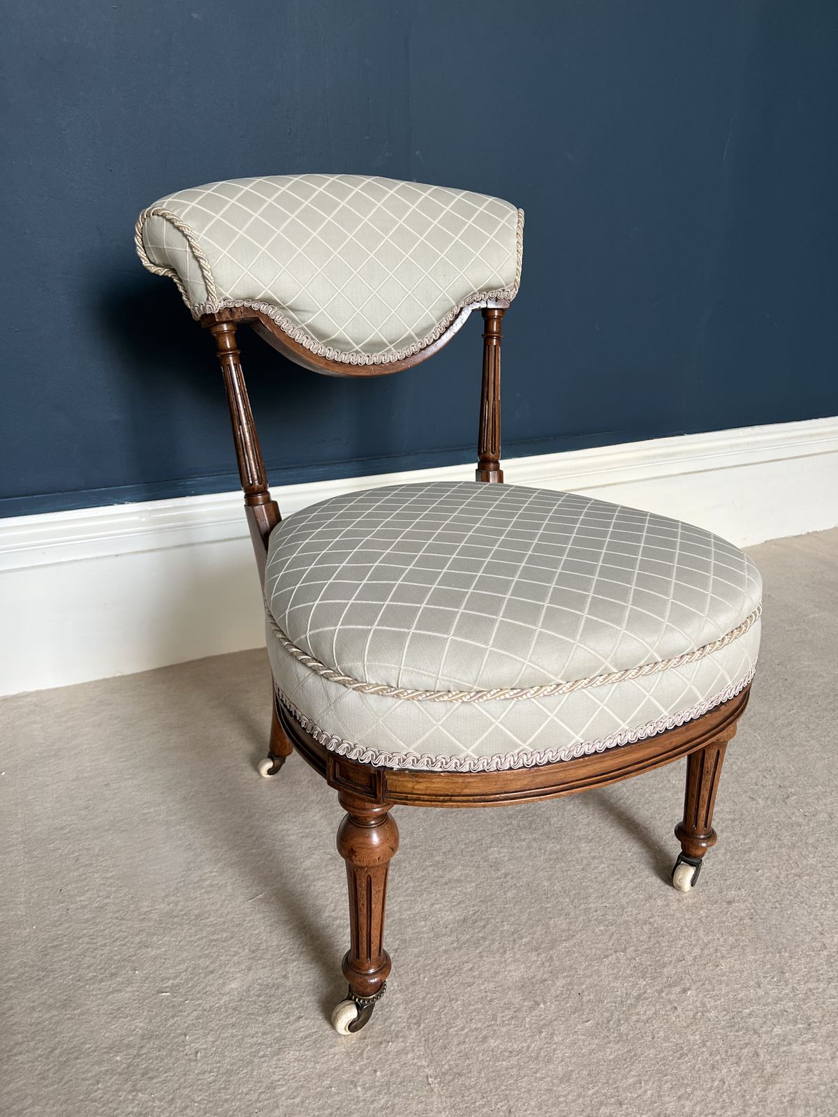 Antique Victorian Mahogany Small Bedroom Chair On Castors photo furniture
