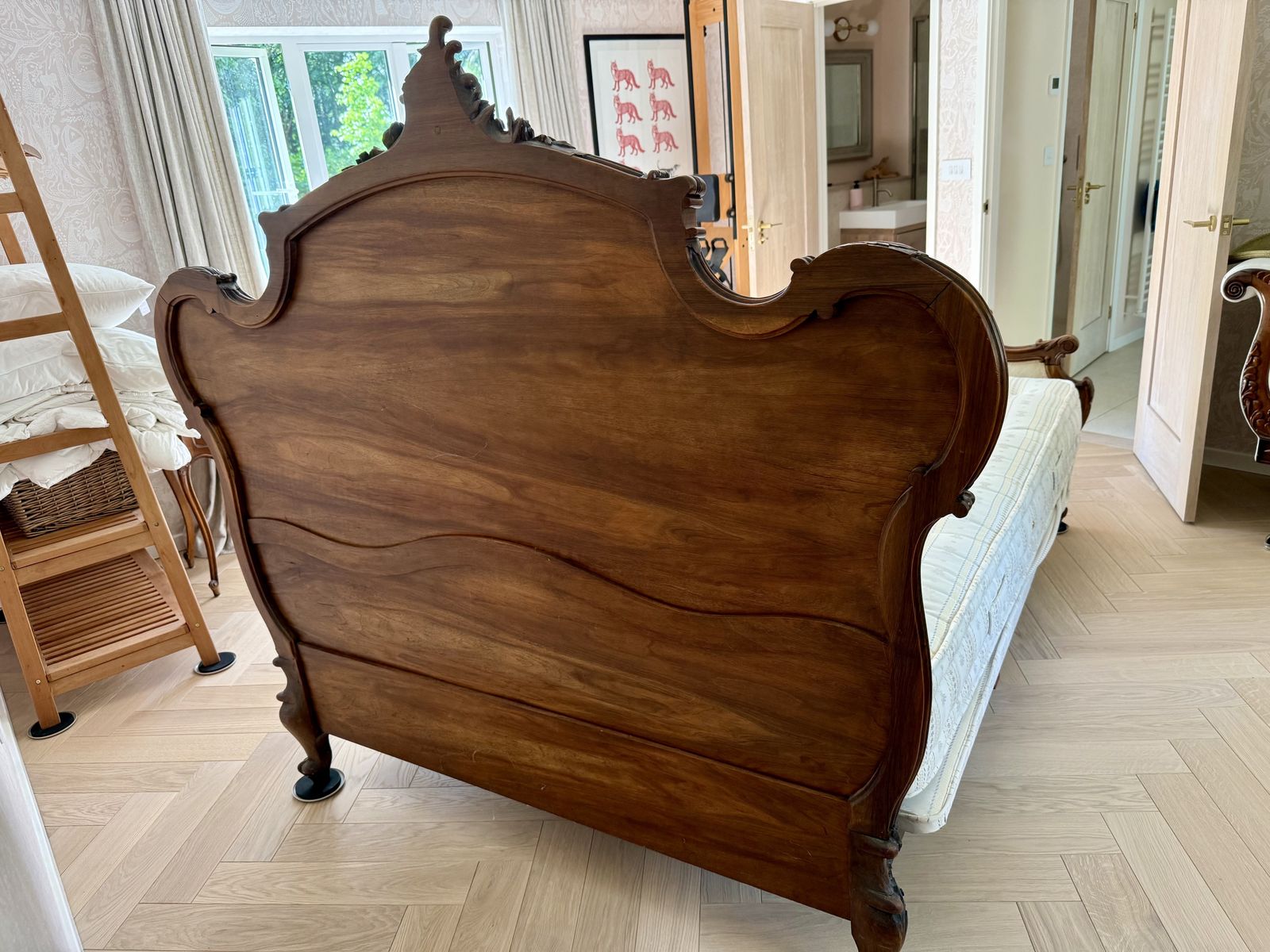 Louis XV Style Bed And Bedside Tables Walnut C1895 photo Furniture