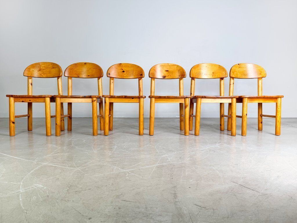 Set Of 6 Rainer Daumiller Chairs Midcentury Chair Pine Vintage photo for sale