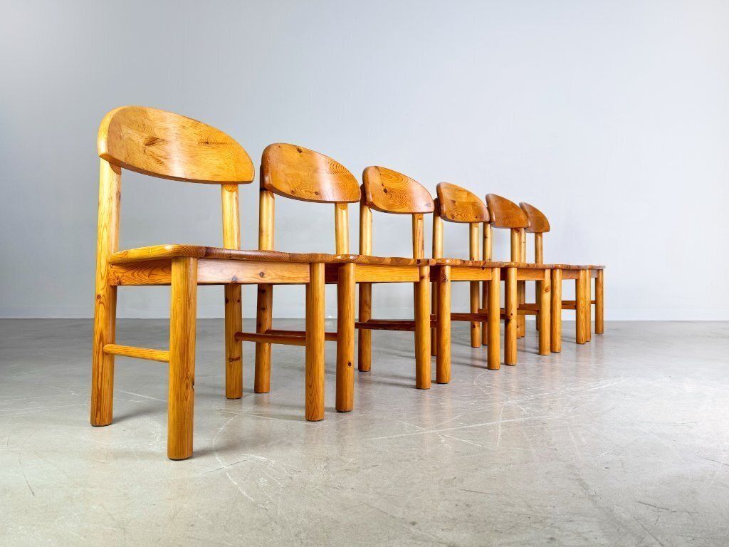 Set Of 6 Rainer Daumiller Chairs Midcentury Chair Pine Vintage photo Furniture