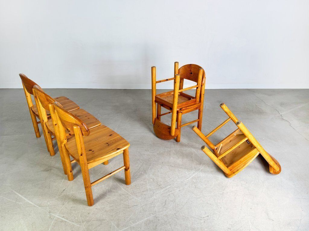 Set Of 6 Rainer Daumiller Chairs Midcentury Chair Pine Vintage photo buy