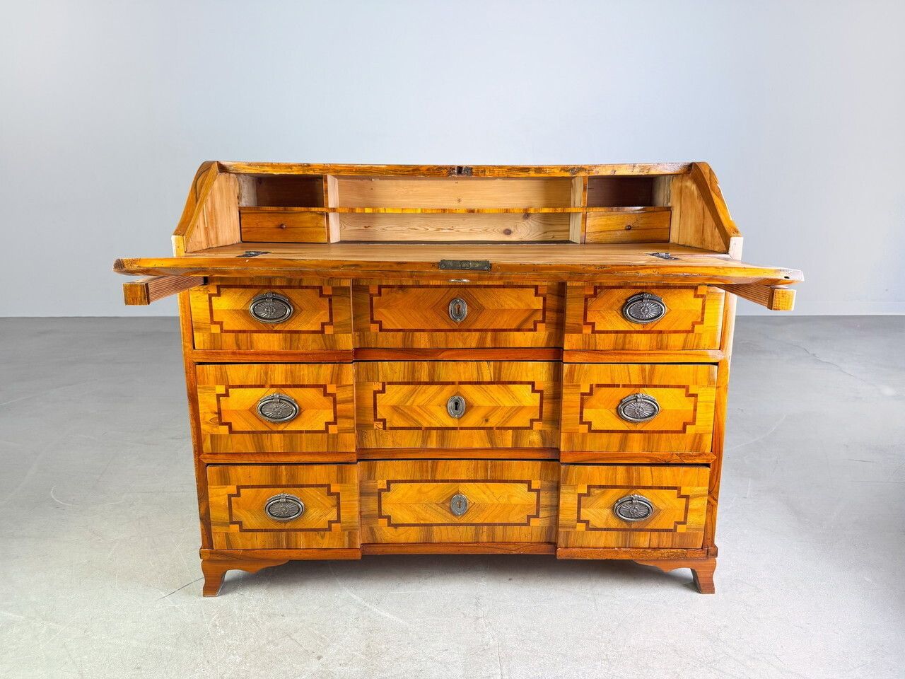 Barokke Secretaire Ladekast, Ca. 1700, Antiek Walnoot photo Meubels
