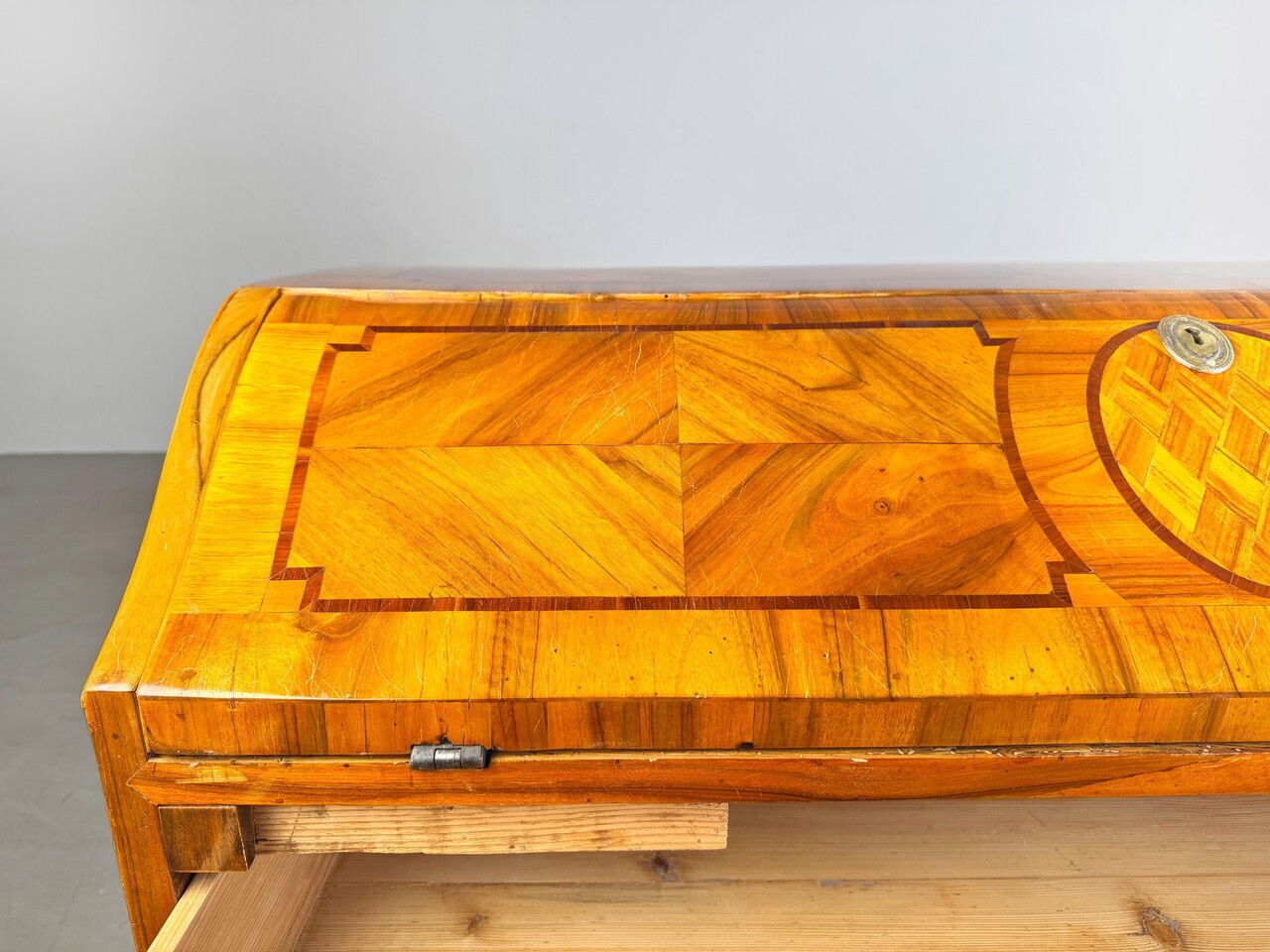 Barokke Secretaire Ladekast, Ca. 1700, Antiek Walnoot photo vintage