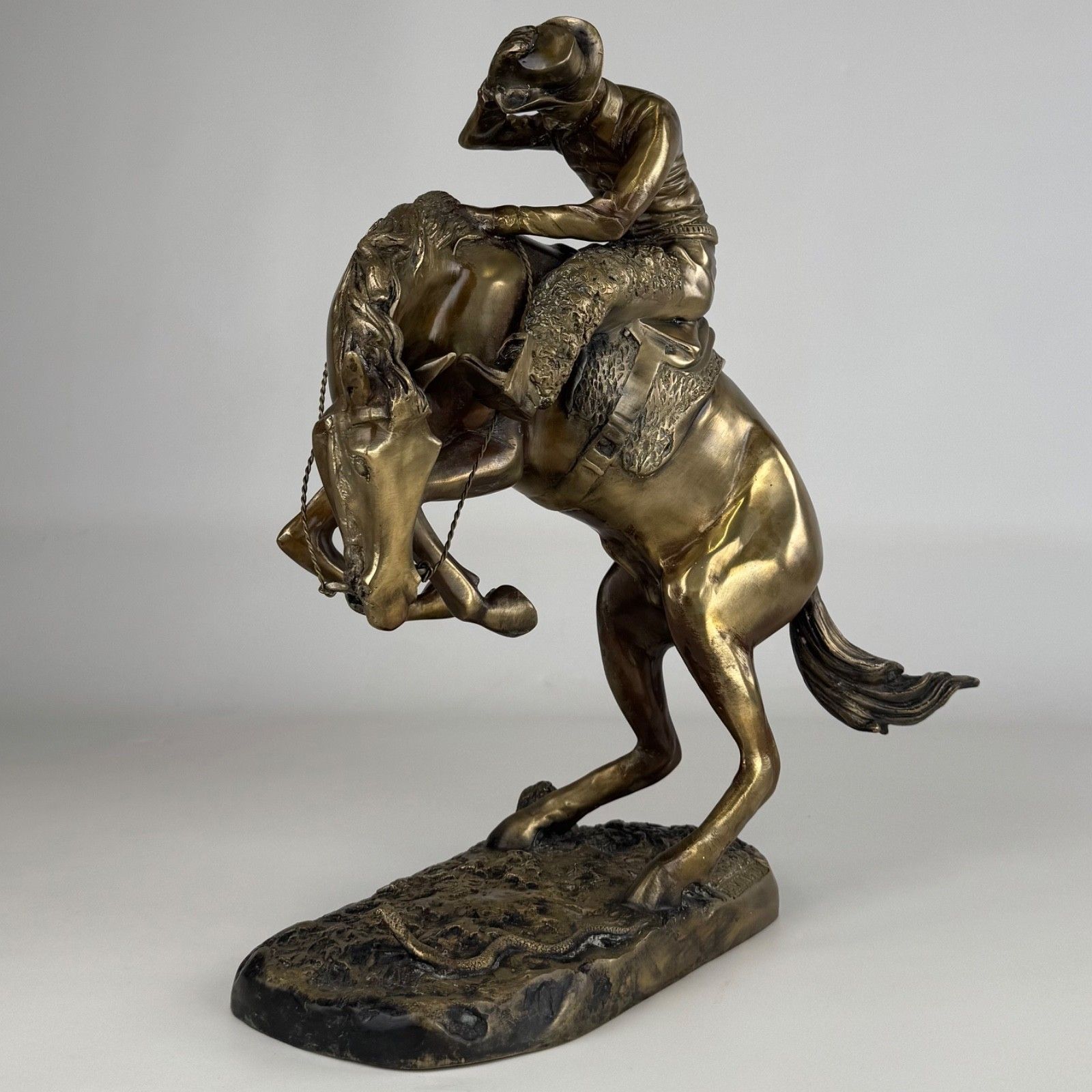 Antique 20th Century Brass Sculpture By Frederic Remington