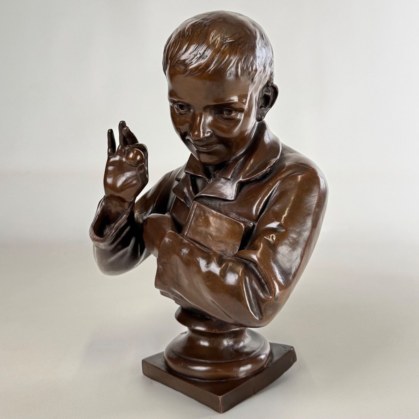 Antique 19th Century Decorative Bronze Bust Of A Student photo furniture