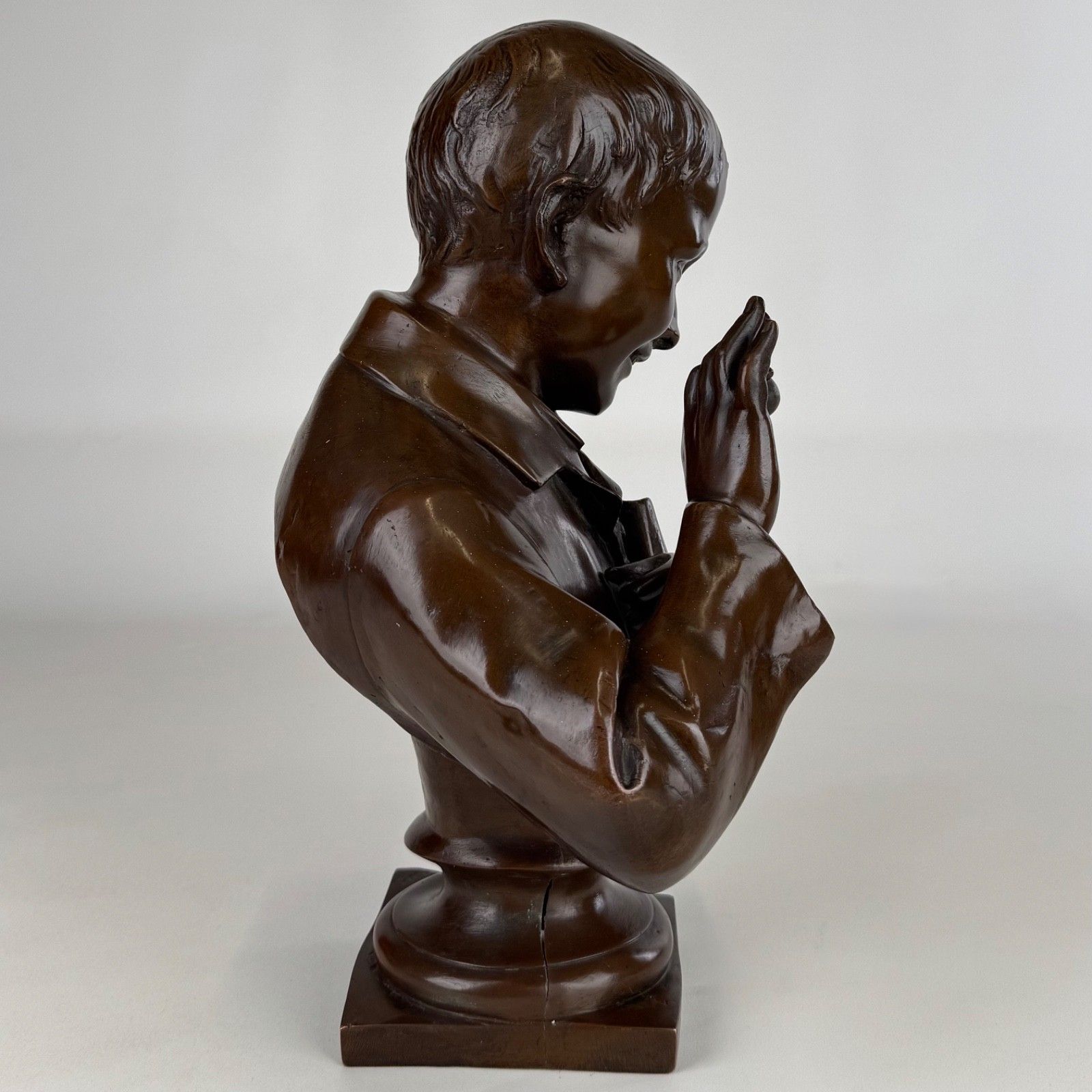 Antique 19th Century Decorative Bronze Bust Of A Student photo buy