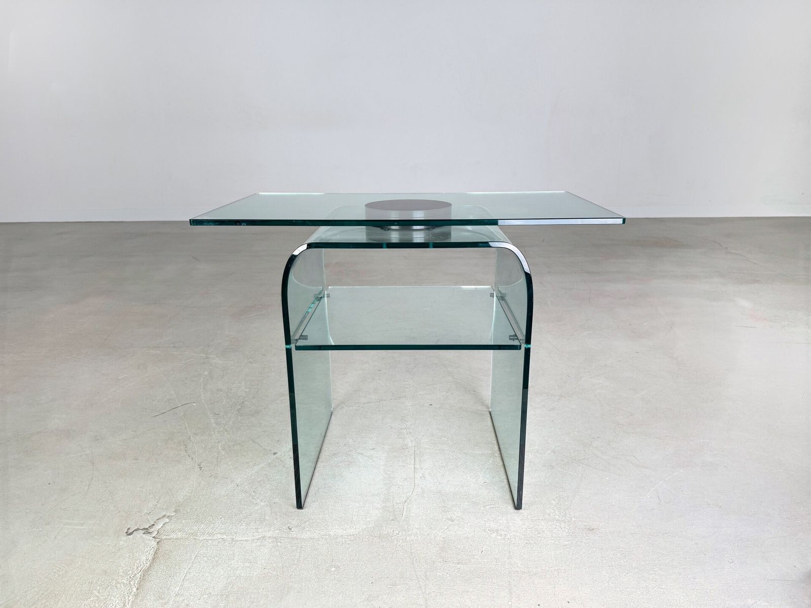 Original Coffee Table Fiam Italia Glass Swivel 1980s photo Furniture